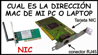 ✅💥🔥 Cual es la NIC de tu Pc | Como saber la MAC de tu Pc | Cual es la dirección de la tarjeta de red