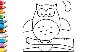 Bolalar uchun Boyqush chizish / How to draw a Owl / Как нарисовать Сову для детей