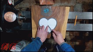 Woodturning a heart dish for Valentines day