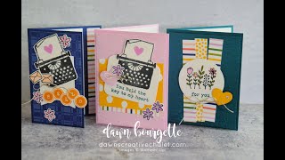 FB Live #93 - "Just My Type" - 3 cards plus 4 more samples for you using this adorable stamp set