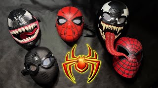 MY SPIDER-MAN MASK COLLECTION Venom, Spider-Man, spiderman monkey, Review of all my Spider-Man Mask