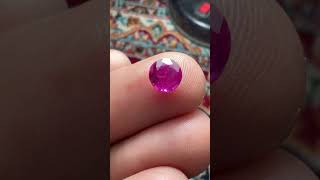 Certified beautiful round mixed cut Purplish Red color Natural Ruby Weight 1.42ct 6.30X6.20X4.32(cm)