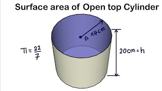 Surface area of an open top cylinder