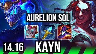 AURELION SOL vs KAYN (JGL) | Quadra, 7k comeback, Legendary, 49k DMG | NA Master | 14.16