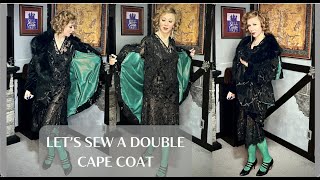 Velvet Cape Coat - 1930s Vintage Sewing - Full Jacket Sew