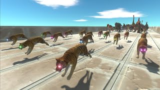 Race to kill THE TIGERS WITH NEON EYES - Animal Revolt Battle Simulator ARBS