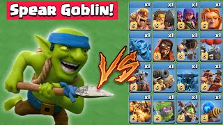 Spear Goblins vs All Troops! - Clash of Clans