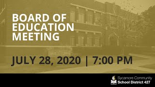 Board of Education Meeting - July 28, 2020