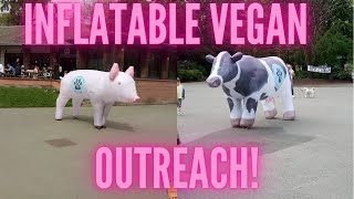 Vegan Outreach with Inflatable Animals! (Sefton Park, Liverpool) ACTIVISM 3 #Shorts