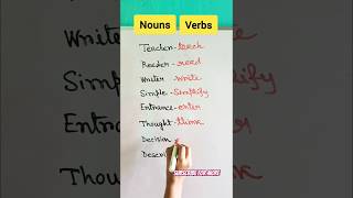 Formation of Verbs//Nouns and Verbs.#shorts #english #partsofspeech #englishlearning #noun  #verbs