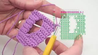 Litera D crosetata | Tutorial cu schema de crosetat | Alfabet crosetat