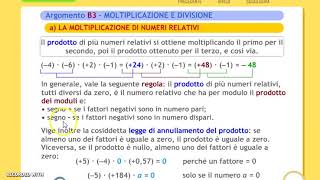 Moltiplicazione e divisione di numeri relativi