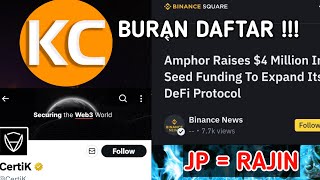 JP LAGI KITA❗Amphor Labs binance & CertiK Airdrop + Kc Aplikasi Update 2024