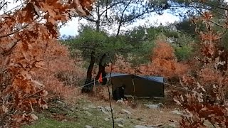 Bushcraft tarp kamp | Kamp ateşinde tavuk dürüm tantuni | 5.Bölüm