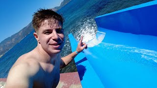 This water slide goes into the OCEAN?!