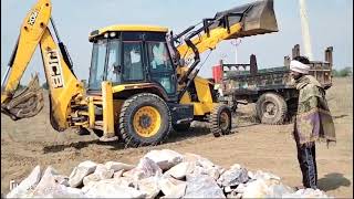 Jcb 3dx Backhoe Loader Machine Loading Red Mud In Mahindra and Swaraj Tractor | Jcb Tractor Video