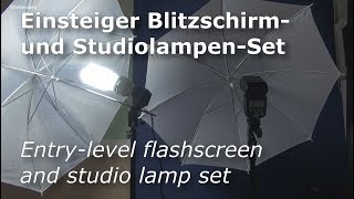 Einsteiger Blitzschirm und Studiolampen Set | Blitz-Stativ | Fotolicht | Studioset