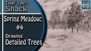 How to Draw a Spring Meadow Series Part 4 - How to Draw Detailed Trees