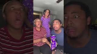 Trying blue takis for the first time #funny #bellandkeyzz #comedy #family #ourchannel #shorts