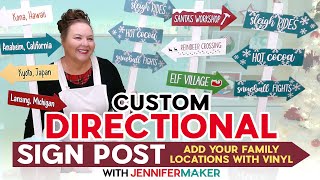 DIY Directional Sign Post | Customize With Family Names, Favorite Locations