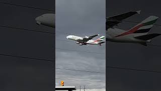 Captivating Emirates A380 Takeoff from Toronto Pearson | Cloudy Day View | YouTube Shorts|2024