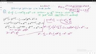 Diferansiyel Denklemler Örnek Vize soruları   4 Soru
