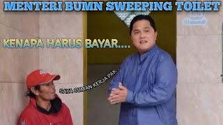 Menteri BUMN Erick Thohir Sweeping Toilet Pom Bensin: Nggak Boleh Bayar, Harus Gratis