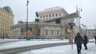 Winter Walk Vienna - First Snow of the Season, City Ambience and Sounds in the Oldtown