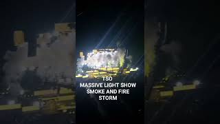 Christmas laser smoke show TSO bumblebee song ROCKS VERY HARD