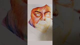 Captain Vijayakanth portrait in color pencil