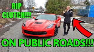 Teaching My Girlfriend How To Drive STICK In My CORVETTE Part 2!!! *STREET DRIVING*