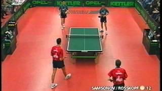 Tischtennis Bundesliga: Vladimir Samsonov Jörg Roßkopf vs Ding Song Wang Yansheng Mar 2000