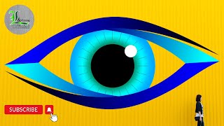 coreldraw me eye logo kaise banaye || 3d Eye logo design hospital ||  insani ankh ka logo