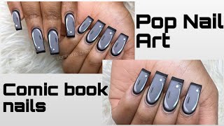 How To Do Comic Book Nails 📰 Pop Nail Art ✨ Tutorial | Viral Nail Trend💅🏽