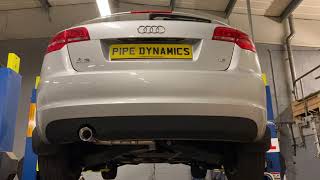 audi a3 1.6 8P loud exhaust back box delete - pipe dynamics