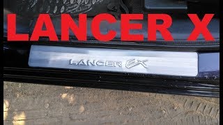 Хромированные накладки на пороги для Mitsubishi Lancer X c AliExpress . распаковка Unboxing