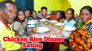 Eating Dinner Chicken Rice| Full Family Eating Show/Village Style Cooking