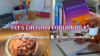 Ders Çalışma Günlüğüm #5 🌷📚 | Yazılı notlarıma bakıyoruz 📑 | Browni 🍫 | Nisaa