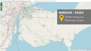 Windsor-Essex COVID-19 Vaccine Pharmacy Locator - GIS Map