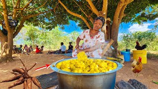 Cooking Up A Delicious Traditional Breakfast In An African Village | Cassava With Nuts