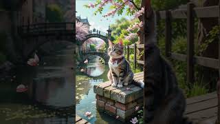 A cat in a Japanese garden 9 #cat #aiairt #cuteanimal