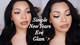 NEW YEARS EVE SIMPLE MAKEUP GLAM | glitter liner