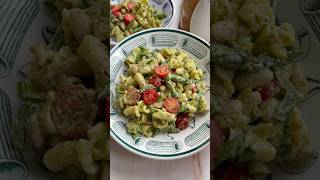 Ep 1. Healthy student recipes! Creamy Pesto pasta salad. Recipe on my website #pestopasta #recipe