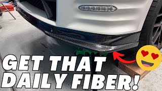 HOW TO INSTALL A CARBON FIBER FRONT LIP ON R35 NISSAN GT-R| GZILLA finally getting its fiber dose!