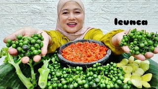 MUKBANG BATANG PEPAYA ,JENGKOL MUDA LEUNCA SAMBEL TERASI TANPA NASI#Lalapanmentah#asmr