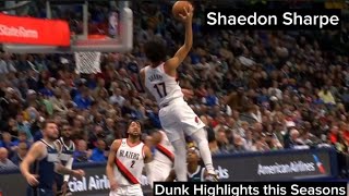 Best Tomahawk Dunks of Shaedon Sharpe this Season 2022-2023, Portland Trailblazers