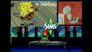 Squidward, SpongeBob & Plankton plays The Sims 3 Main Theme Music