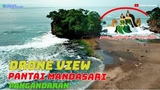 Keindahan alam pantai madasari pangandaran drone view