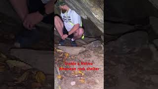 Inside a Native American rock shelter @dayhikingandherpingdudes