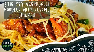 Sesame chicken with Asian Flavoured Vermicelli